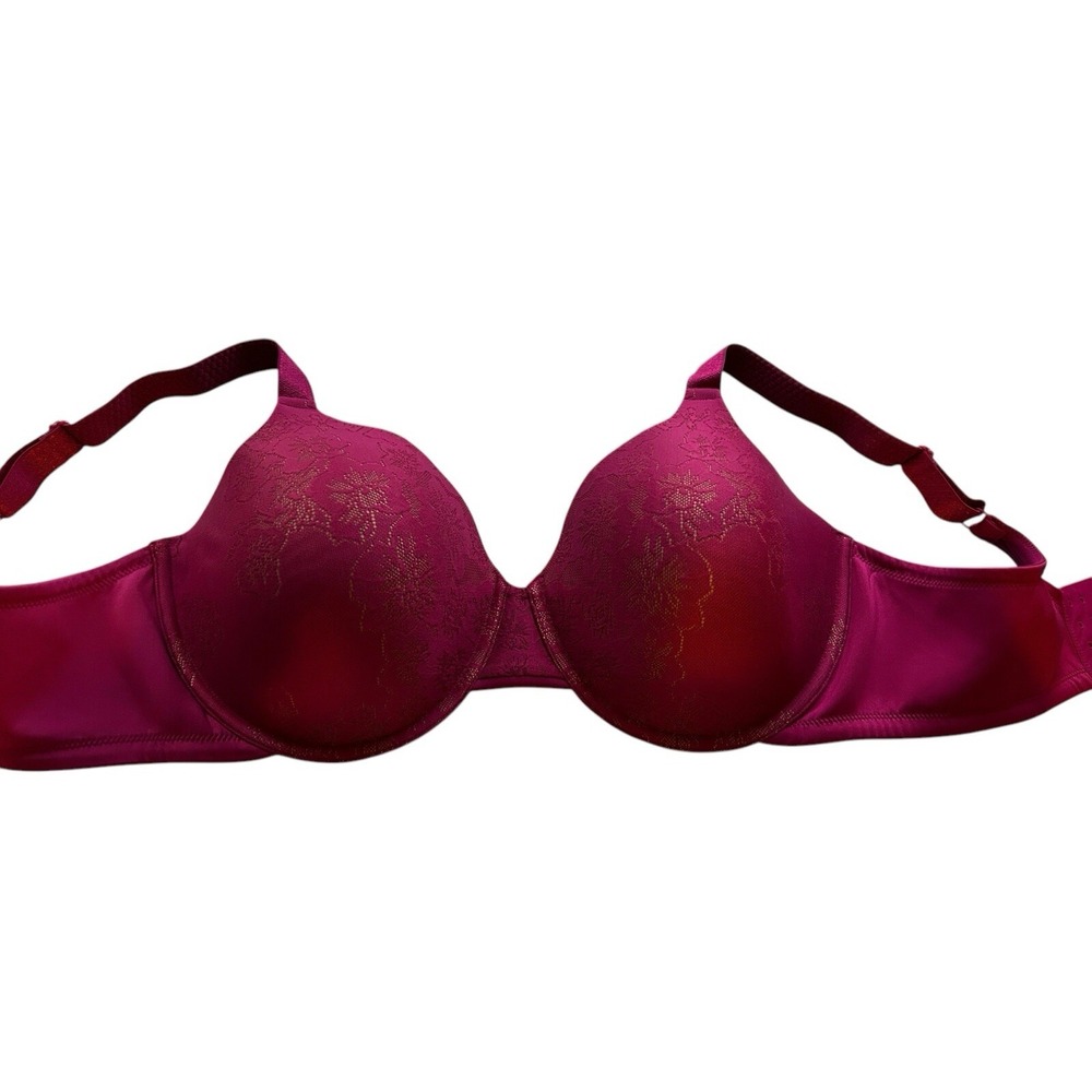 40DD Vanity Fair Wine Burgundy Bra Floral Lace Beautiful Lingerie
